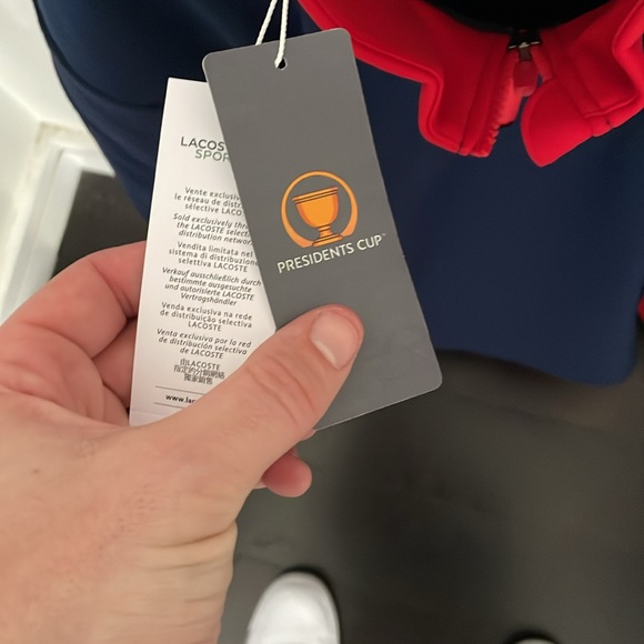 NWT Lacoste Large U.S. Presidents Cup Navy Quarter Zip - Picture 4 of 7